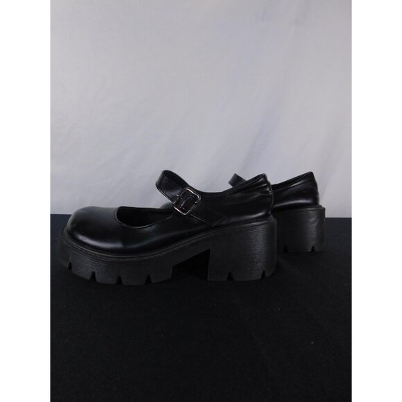 Black Platform Mary Janes EU 37 (US 6.5) - Chunky Lug Sole Goth - Excellent - Picture 2 of 8
